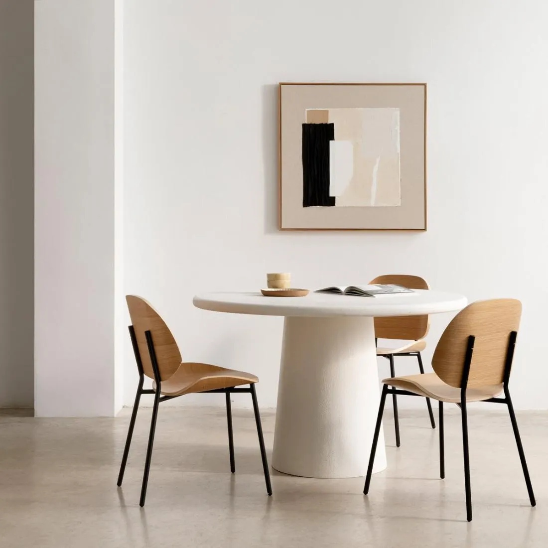 Mesa de comedor redonda blanca 120