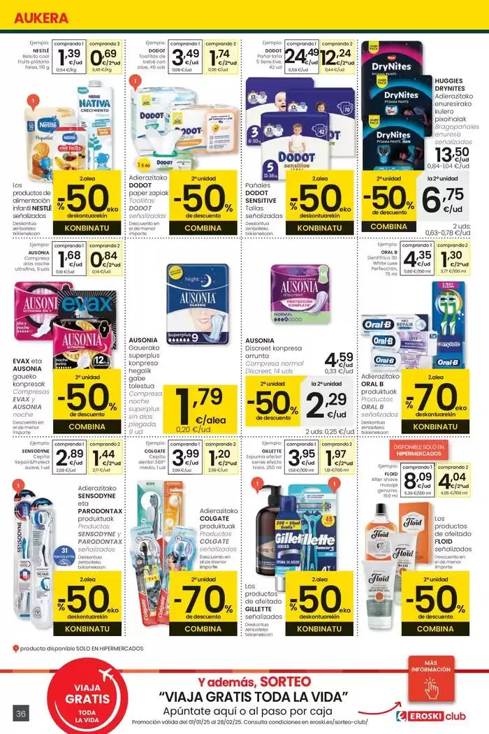 Catálogo de 2000 produktu baino gehiago, BETI PREZIO ONEAN HIPERMERKATUAK EROSKI 13 de febrero al 25 de febrero 2025 - Página 36
