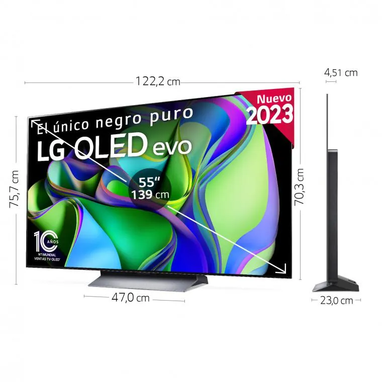 Outlet TV LG OLED evo 4K de 55'' C3, Procesador Máxima Potencia, Dolby Vision / Dolby ATMOS, SmarTV webOS23