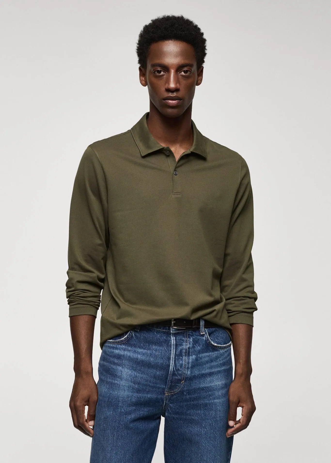 Long sleeves cotton polo