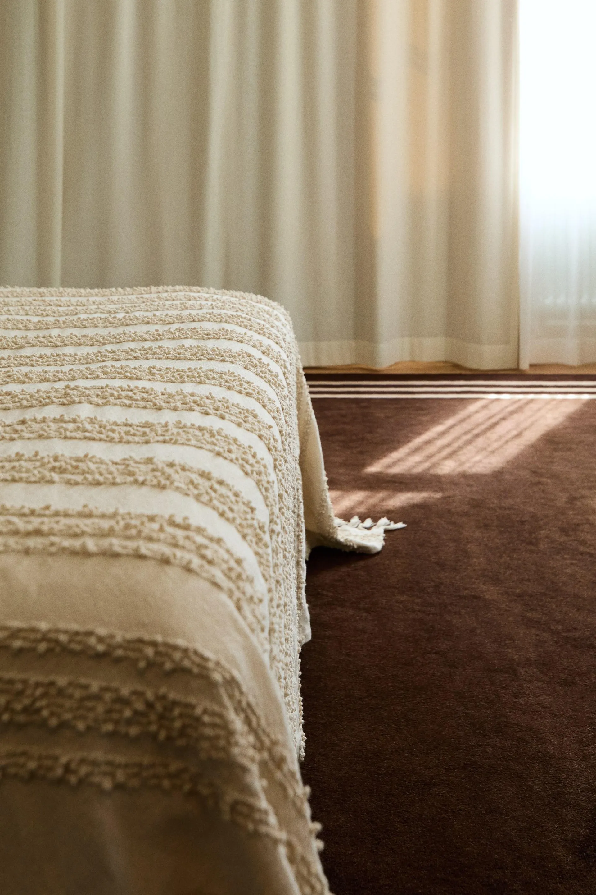 Cubrecama en mezcla de algodón texturizado