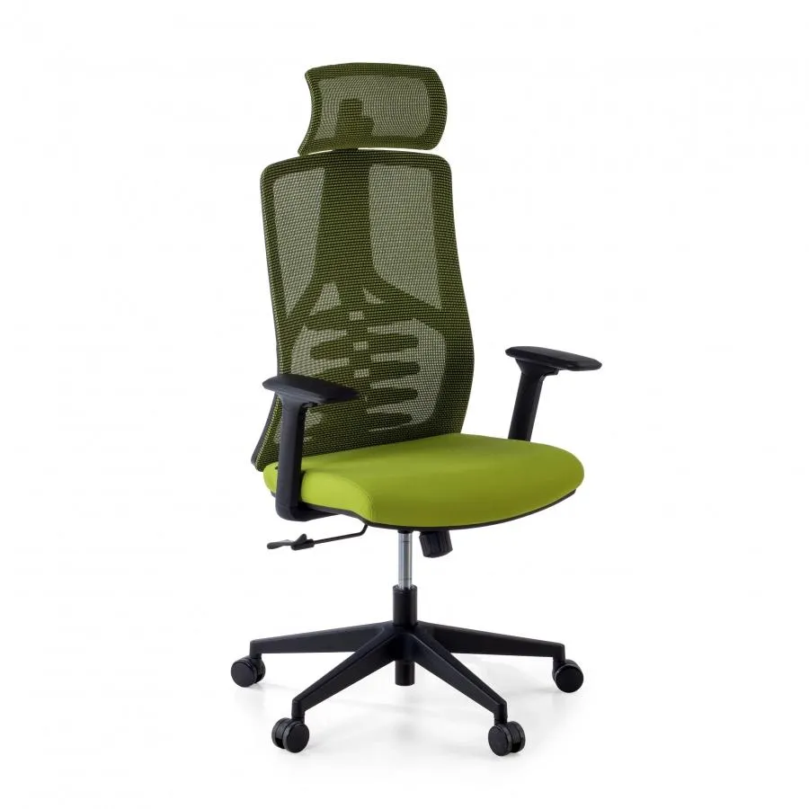 Silla Ergonómica Quick, respaldo biónico, brazos regulables - Verde
