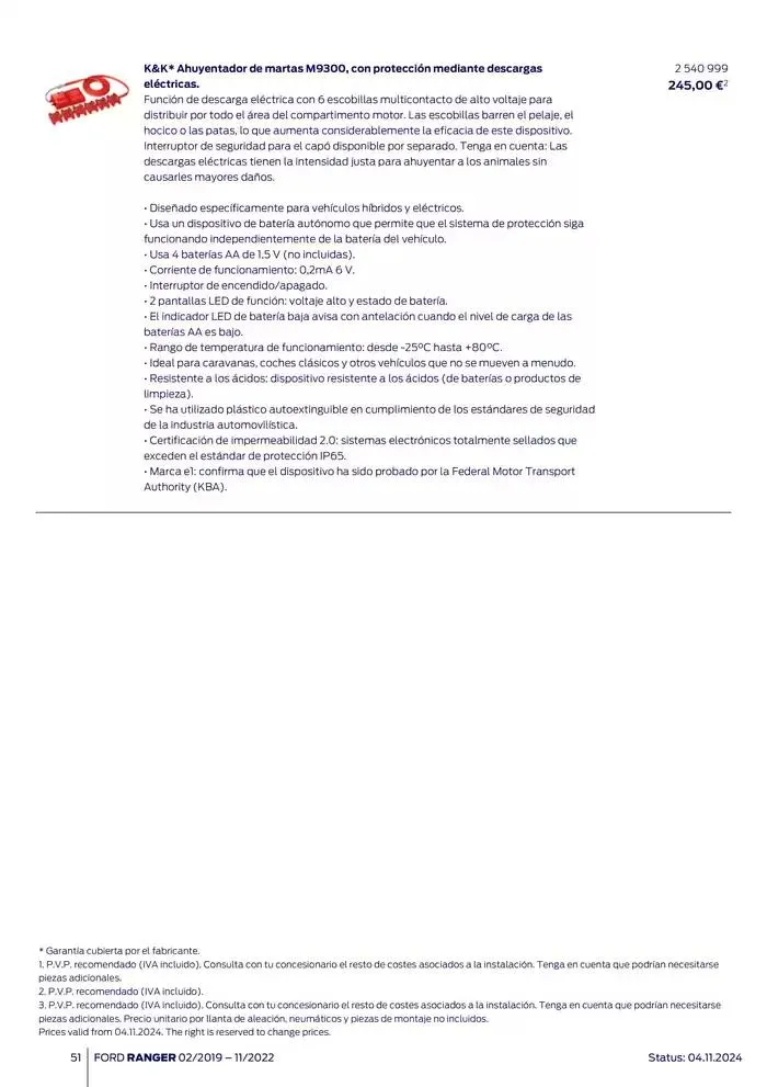 Catálogo de Ford de accesorios Ford Ranger 13 de noviembre al 13 de noviembre 2025 - Página 51