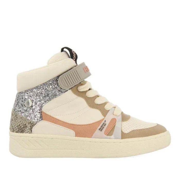 Gaibau women's white boot-style sneakers with details