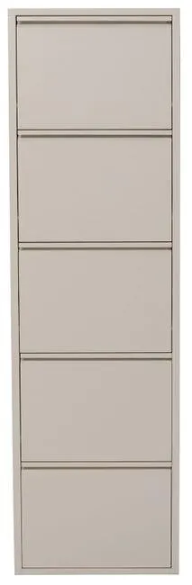 Zapatero Caruso de acero crema 5 compartimentos 50x173cm