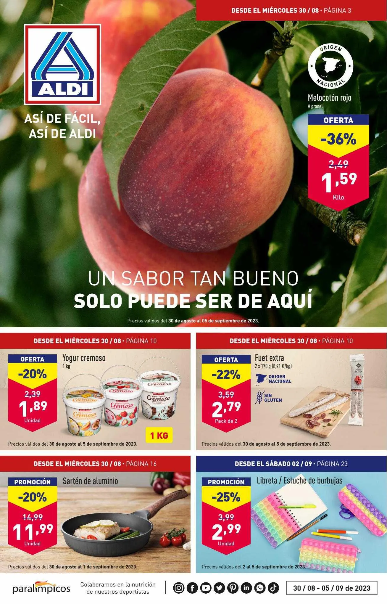 Catálogo de ALDI Folleto 28 de agosto al 3 de septiembre 2023 - Página 1