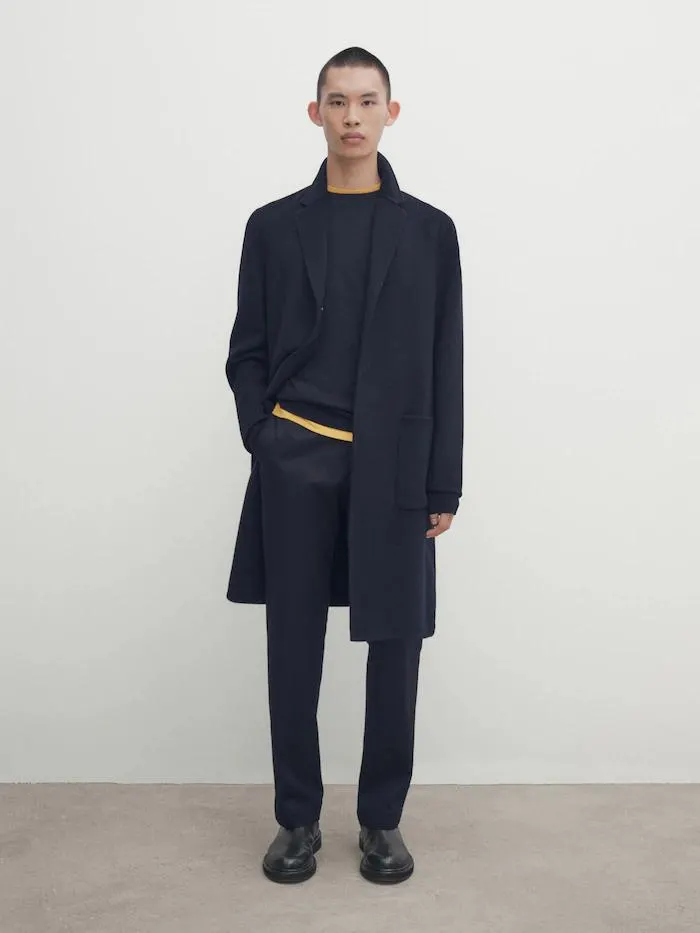 Abrigo chesterfield mezcla lana -Studio