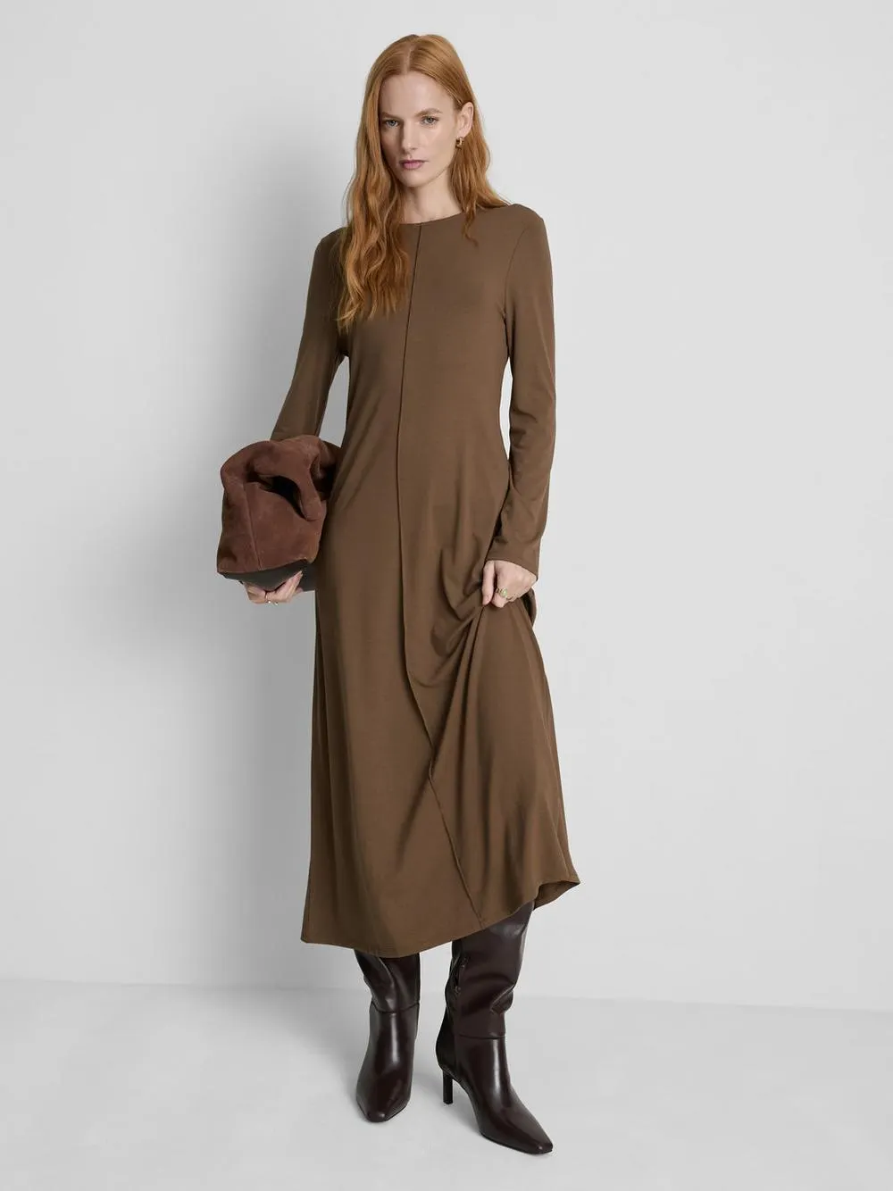 Vestido midi con costura vertical, Paula Echevarría