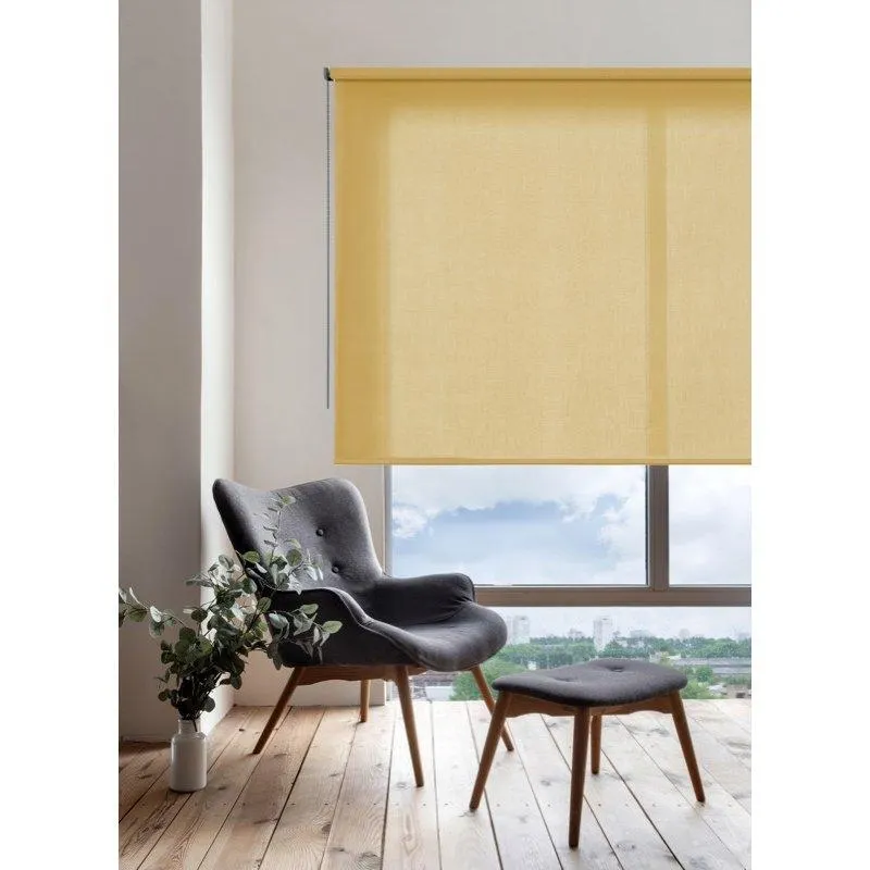 Estor enrollable traslúcido decorativo SOFT Mostaza