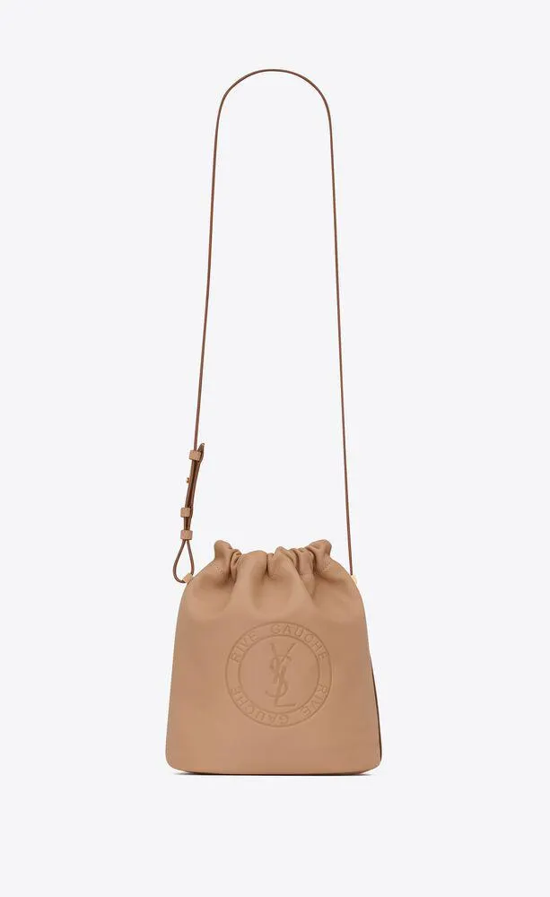 bolso saco con cordones rive gauche de piel lisa
