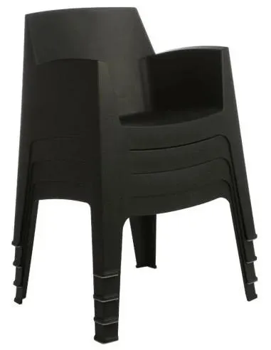 Silla Resina Master Antracita Respaldo Ancho