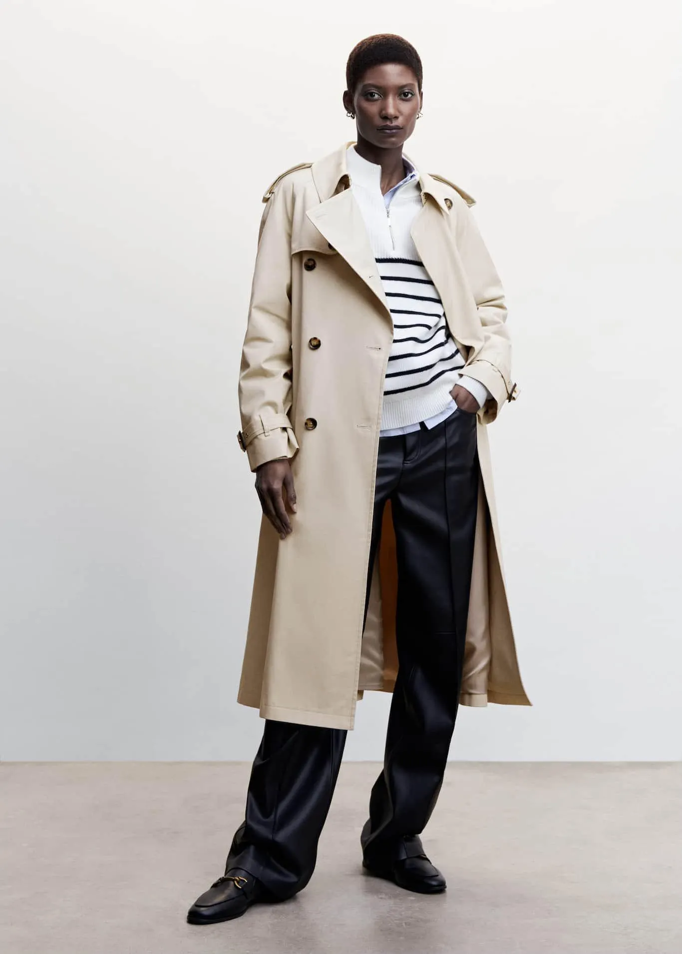 Trench algodón cinturón