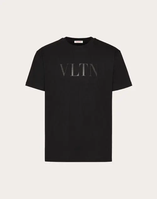 CAMISETA DE ALGODÓN DE CUELLO REDONDO CON ESTAMPADO DE VLTN