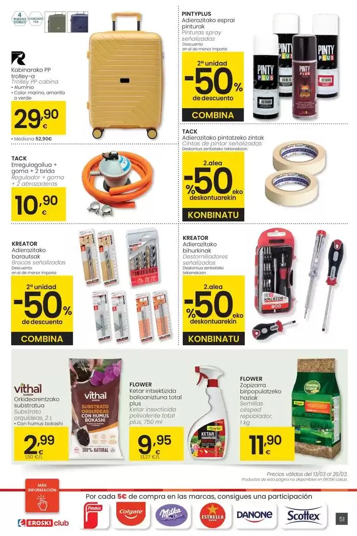 Catálogo de Prezio merkeagoa HIPERMERKATUAK EROSKI 13 de marzo al 26 de marzo 2025 - Página 51