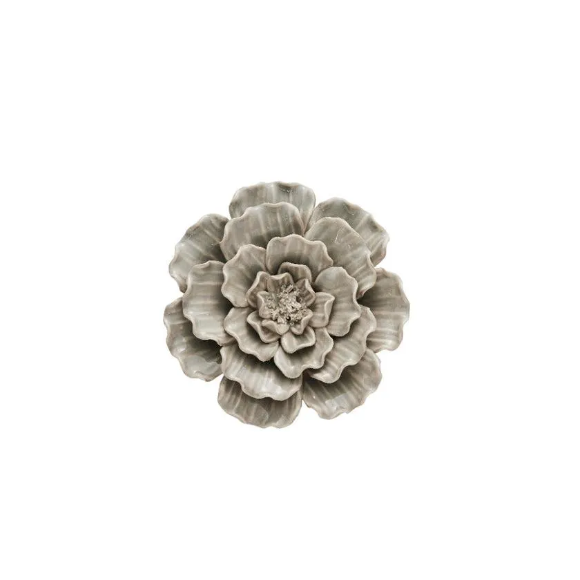 Floria flower wall decoration H3.5 cm. grey
