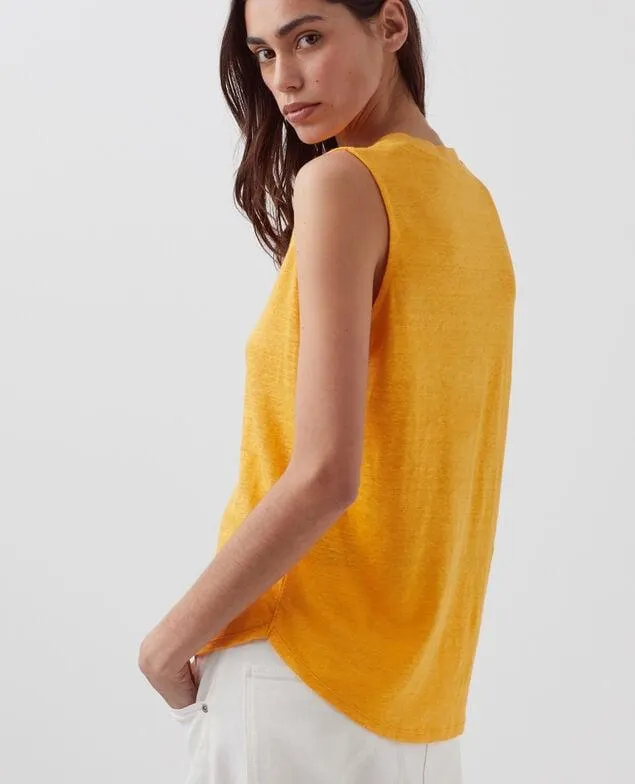 MARCELLE - Camiseta de lino sin mangas artisan gold