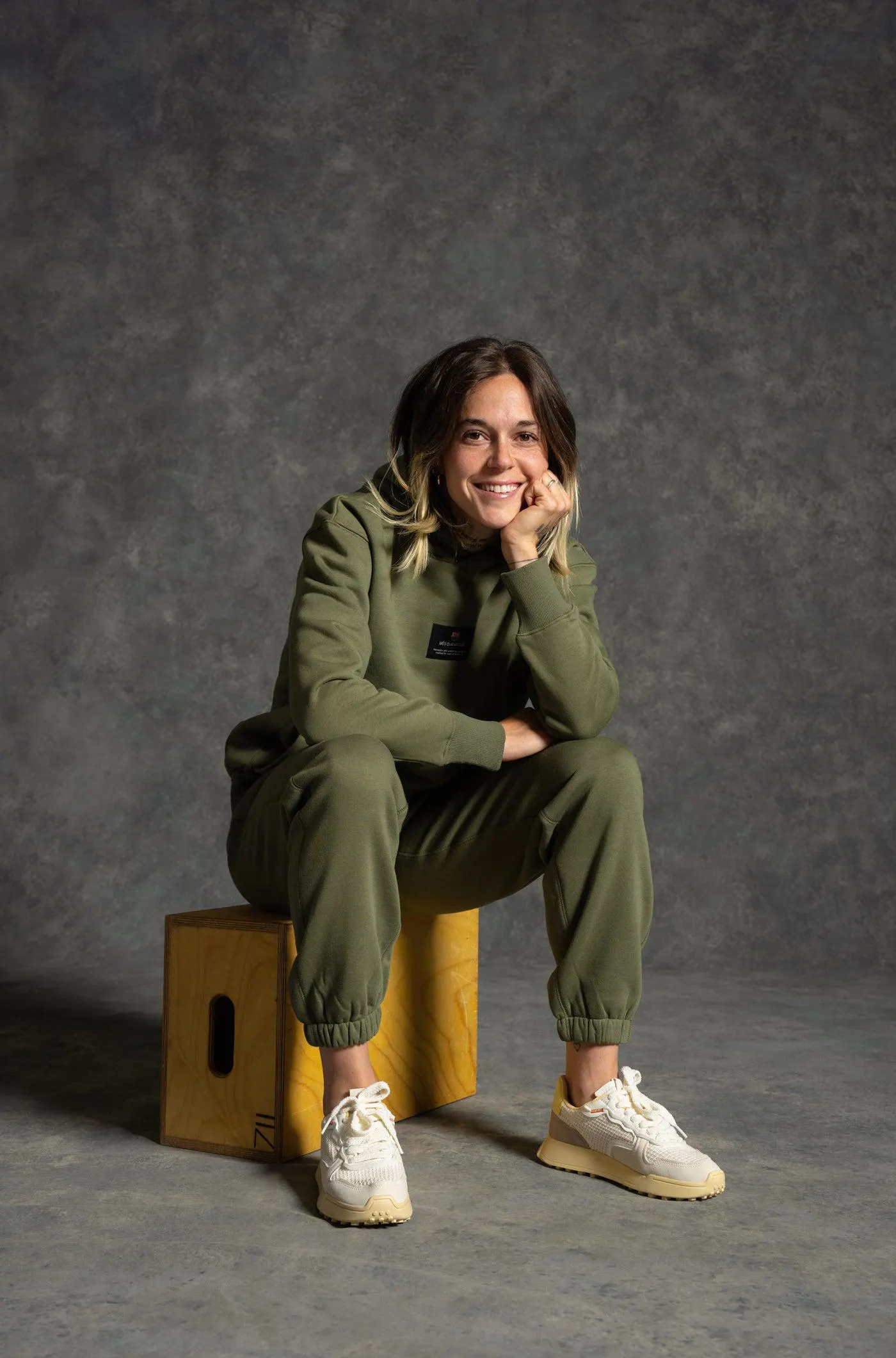 Sudadera con capucha caqui Barça - Mujer