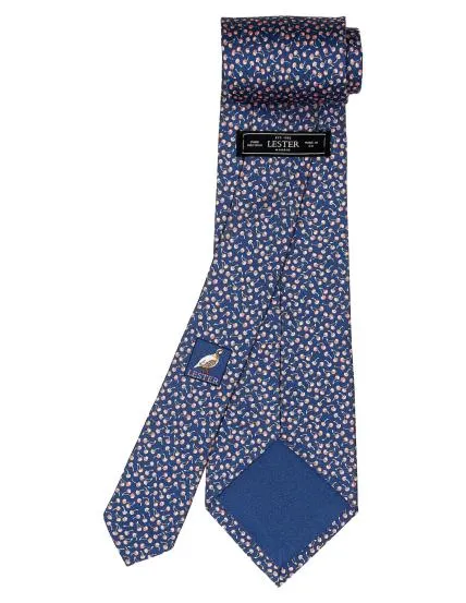 Corbata cerezas Azul/rosa