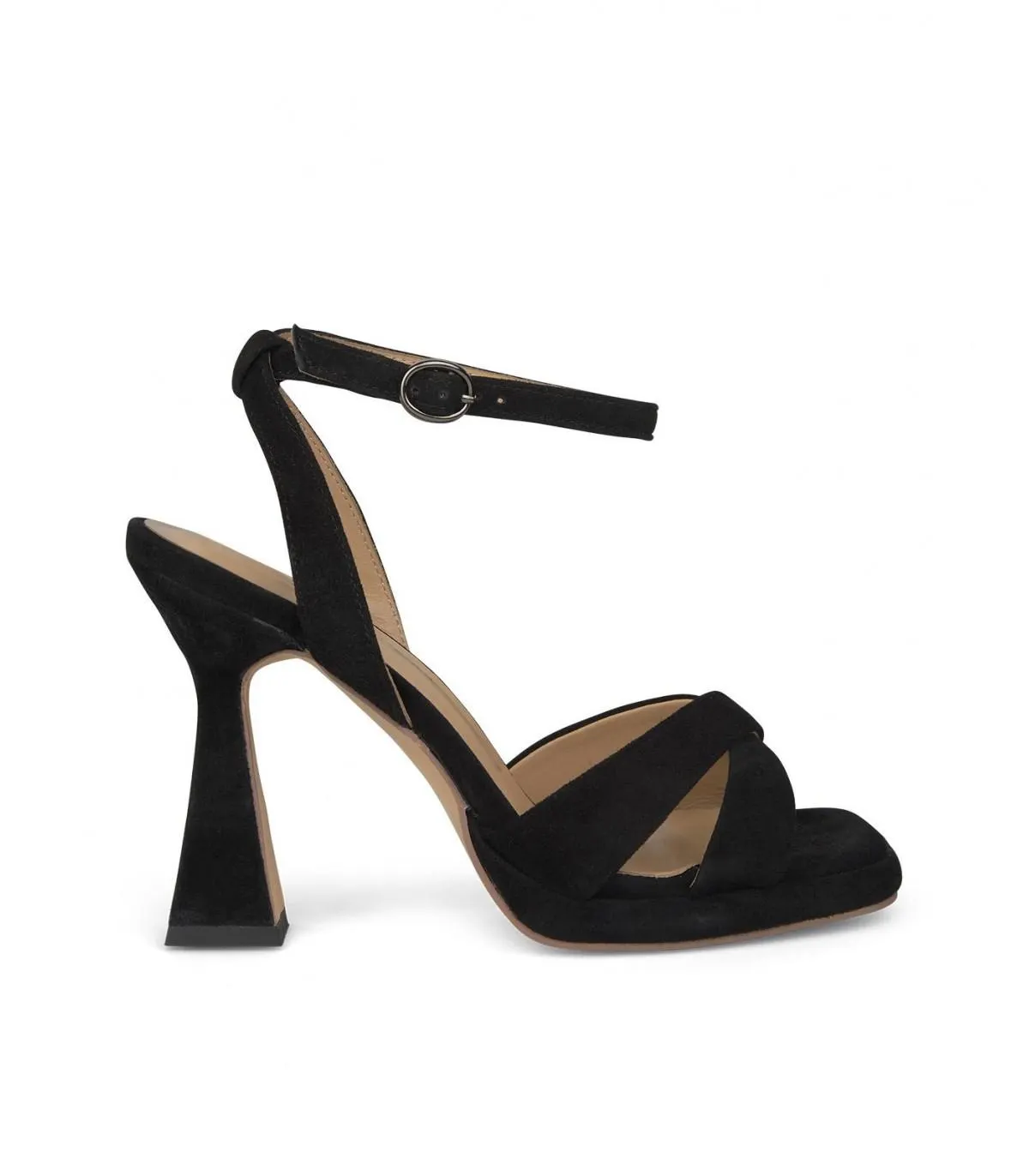 Sandalia de Mujer de tacón realizada en Piel.