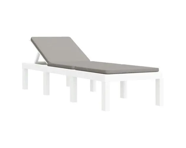 vidaXL tumbona con cojines pp blanco