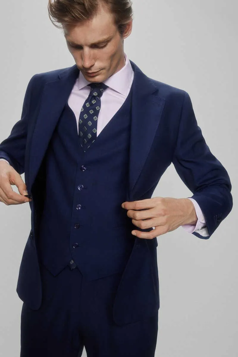 Americana cuadro marino slim