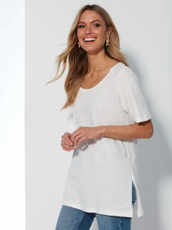 Camiseta manga corta aberturas laterales