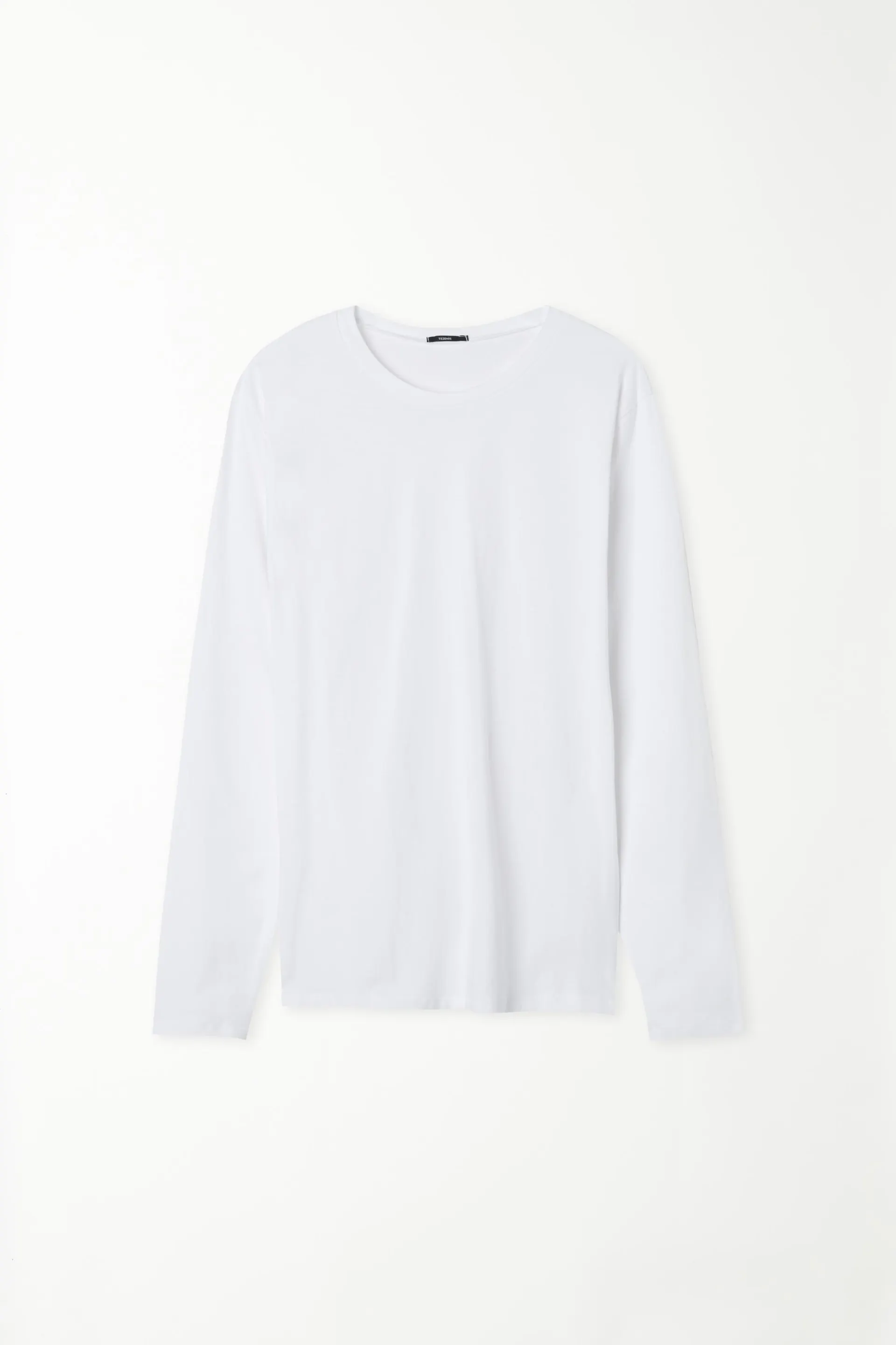 Camiseta de Manga Larga de Algodón con Cuello Redondo