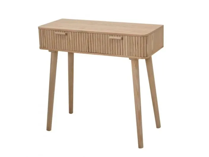 Mesa de escritorio con rayas color madera