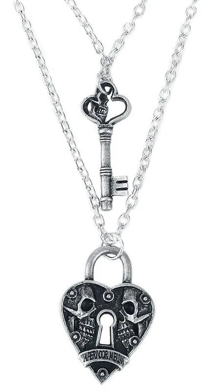 "Key to Eternity" Collar negro/plateado de Alchemy Gothic