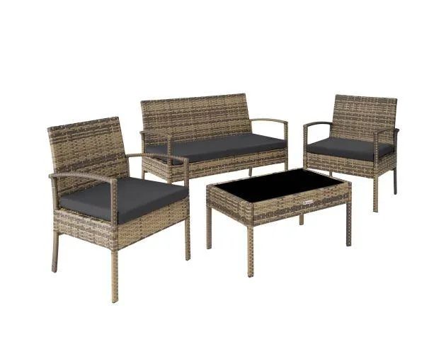 Conjunto de ratán esparta 3+1