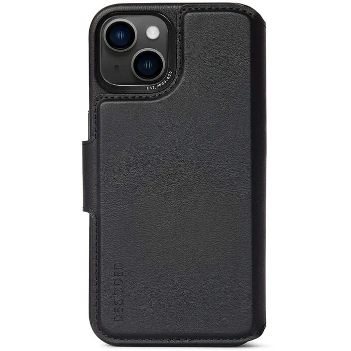 Funda de piel DECODED para iPhone 14 Plus Negro