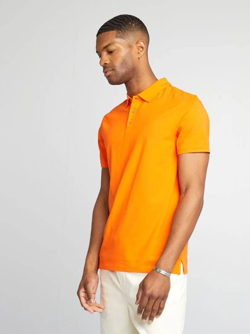 Polo elástico slim fit - NARANJA