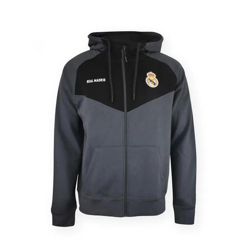 Sudadera Hoodie Gris Real Madrid - Júnior