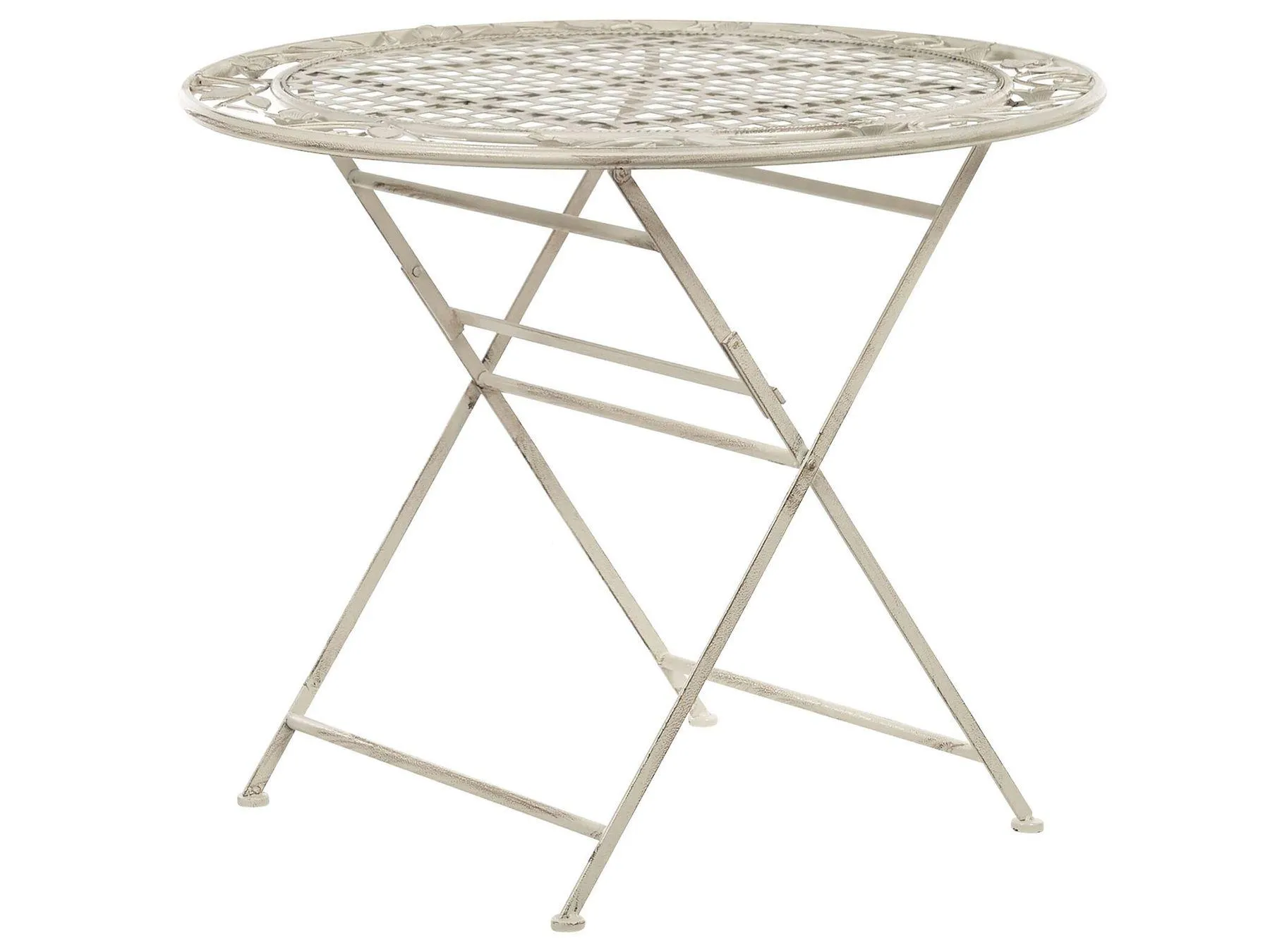 Mesa de balcón BIVIO 90 cm 90 cm Metal Blanco crema