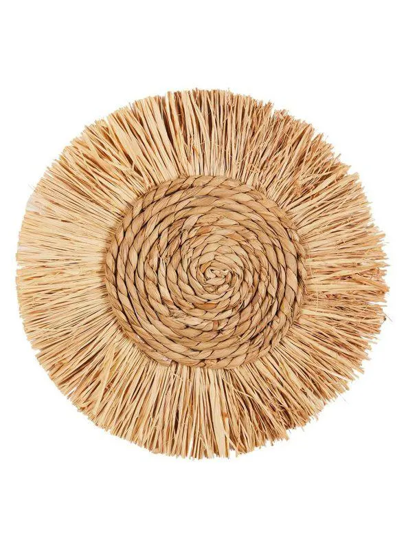 Decoración de pared redonda en fibras vegetales - PM