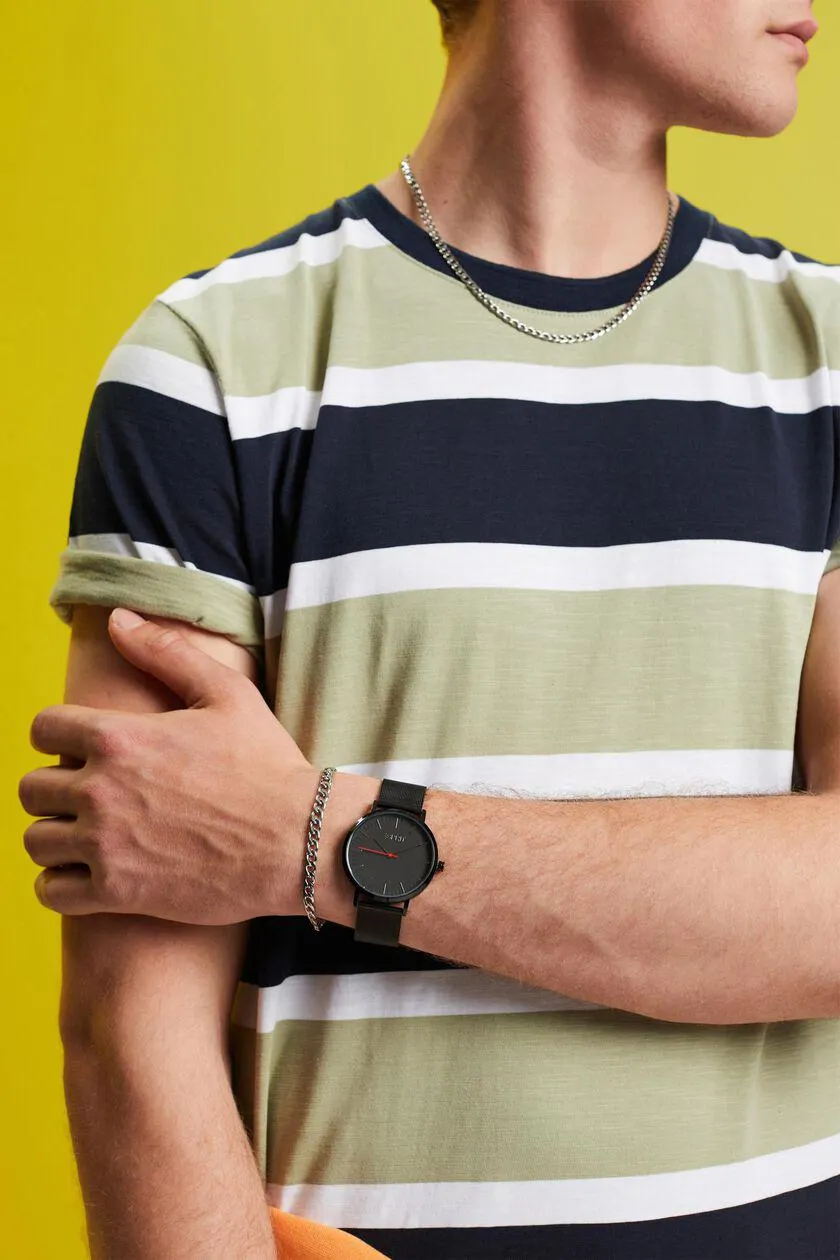 Reloj de acero inoxidable con pulsera de malla