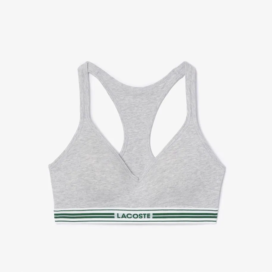 Bralette de punto elástico con relleno y logo