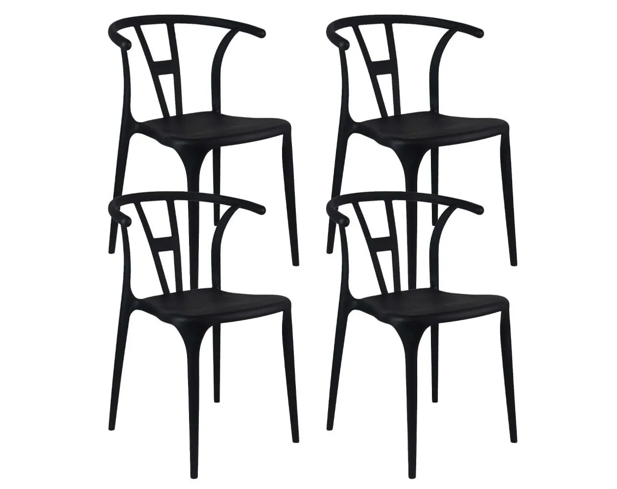 Pack 4 sillas de exterior apilables scarlett 75x52x49,5cm thinia home