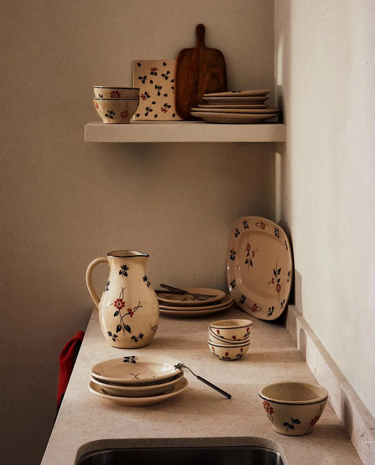 VAJILLA LOZA FLOR PINTADA