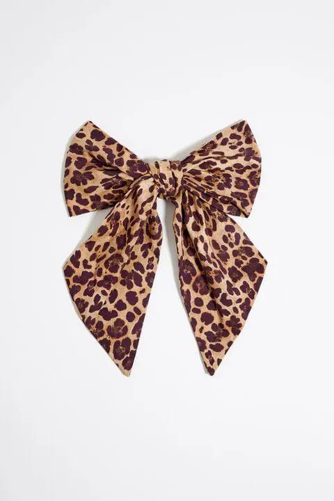 Horquilla lazo print Leopard natural
