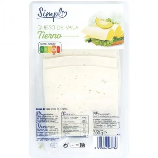 Queso de vaca tierno 200 g.