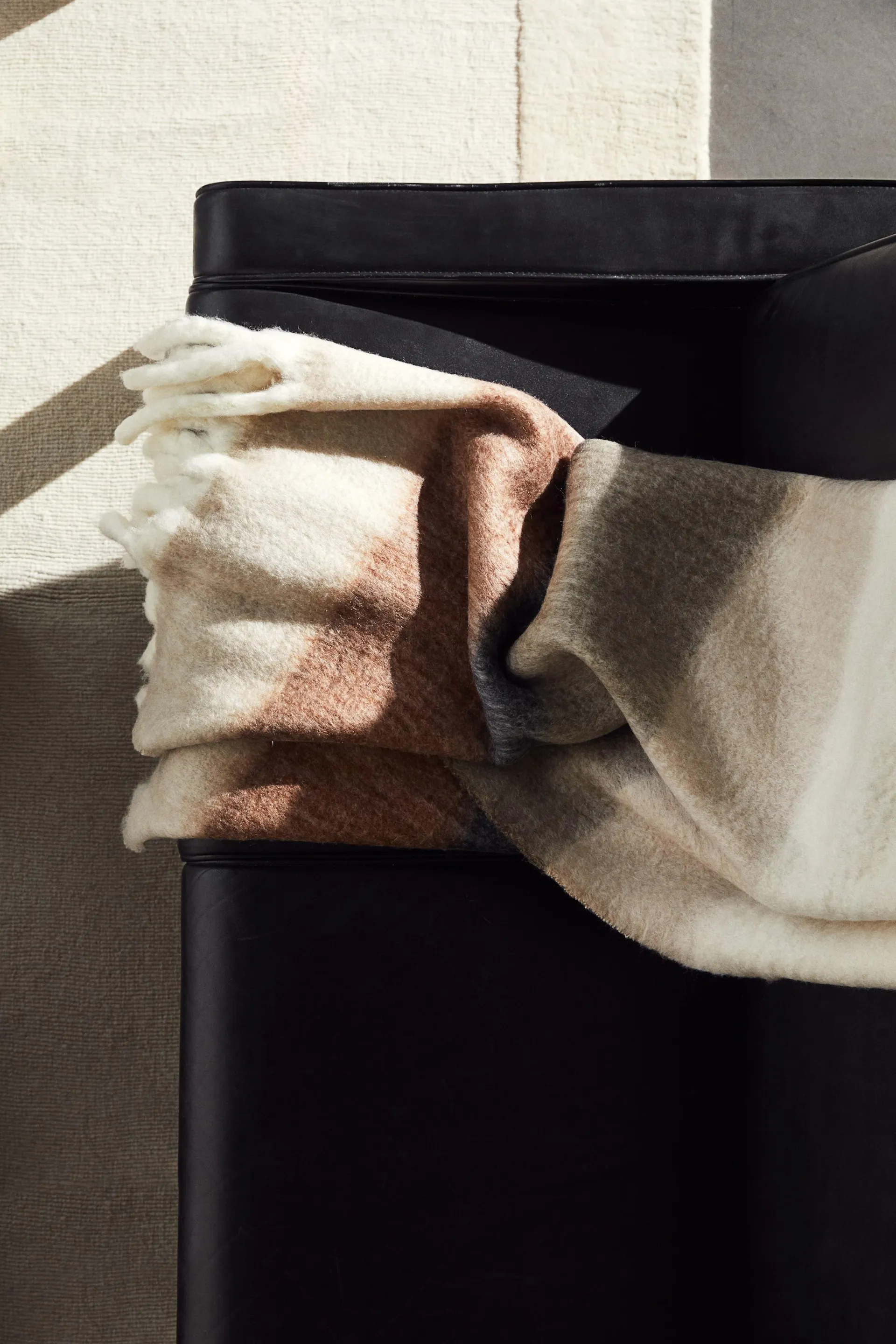 Manta estampada en mezcla de lana