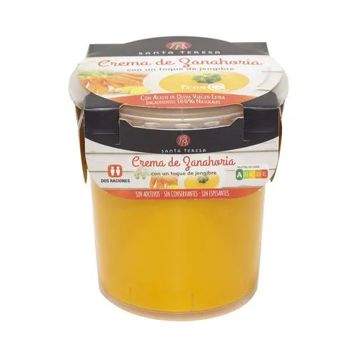 SANTA TERESA Crema de zanahoria con un toque de jenjibre, elaborada con ingredientes 100% naturales SANTA TERESA 400 ml.