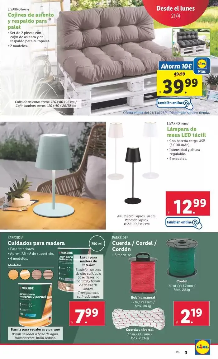 Catálogo de ¡Bazar Lidl! Ofertas válidas del 21/04 al 27/04 21 de abril al 27 de abril 2025 - Página 3