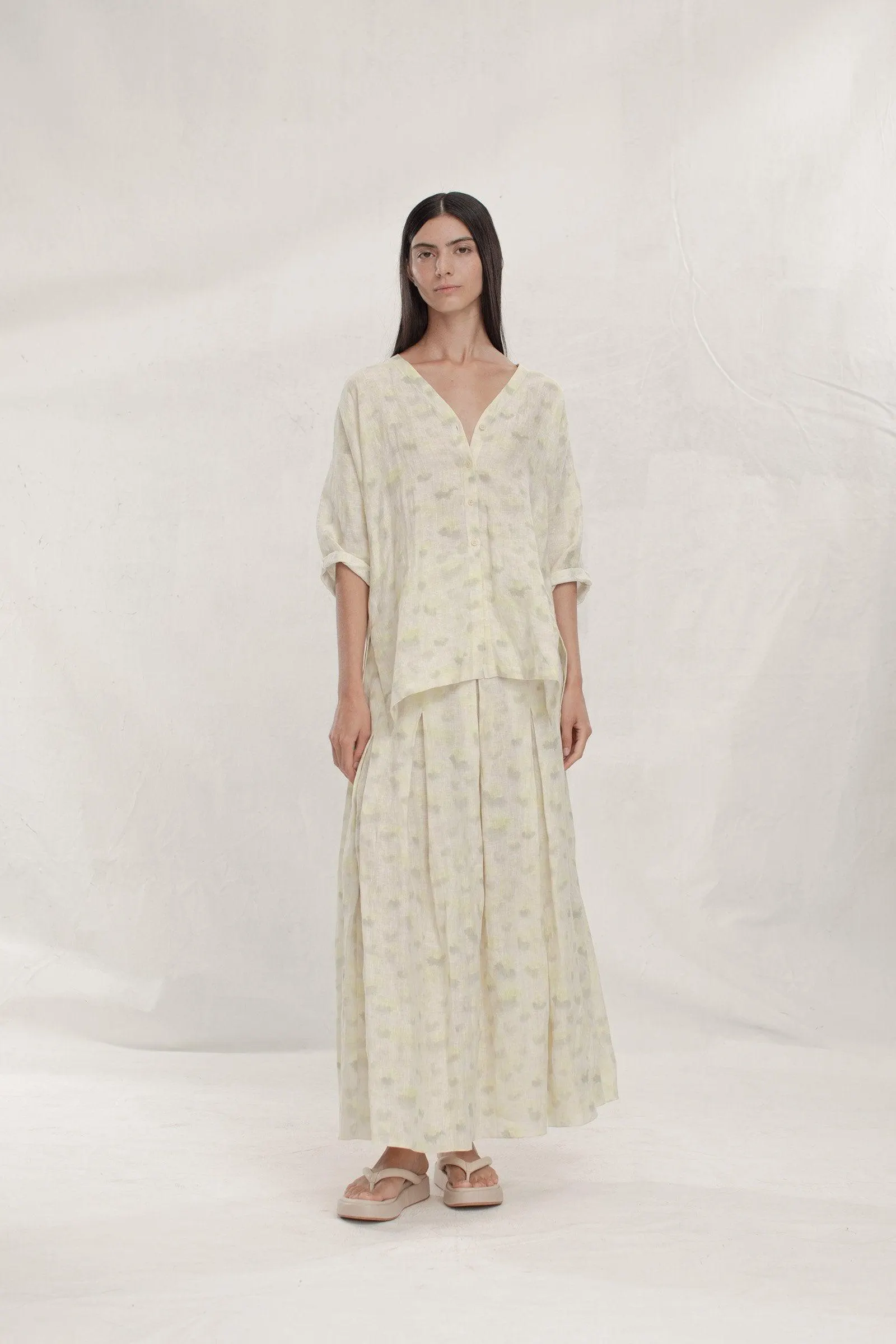 Diana, printed linen skirt