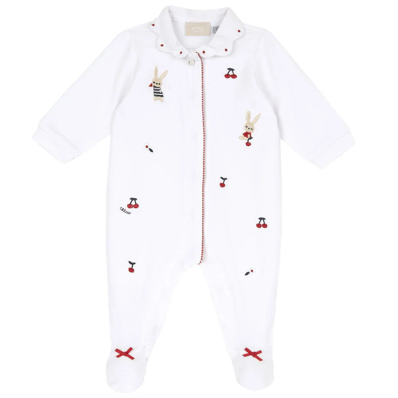 Pijama blanco apertura frontal