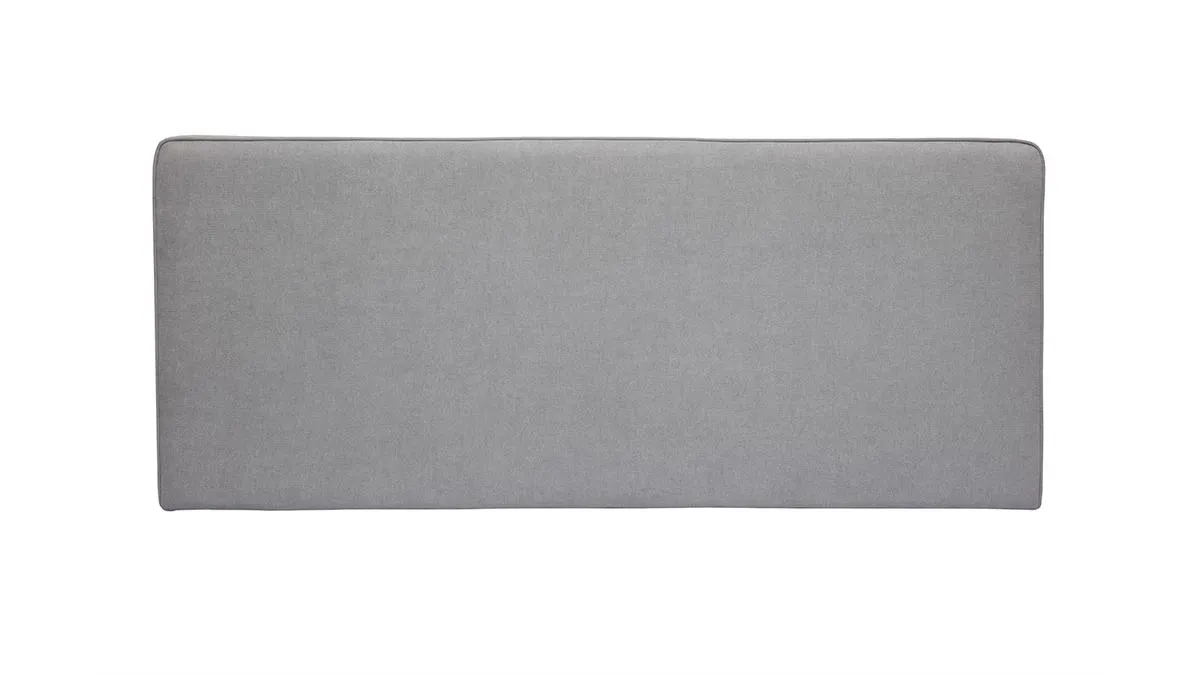 Cabecero de cama para colgar de tela efecto aterciopelado gris 180 cm LILY