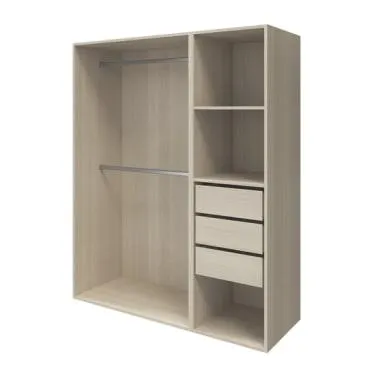 Armario completo Homny 2 columnas y barras roble 1,5 m