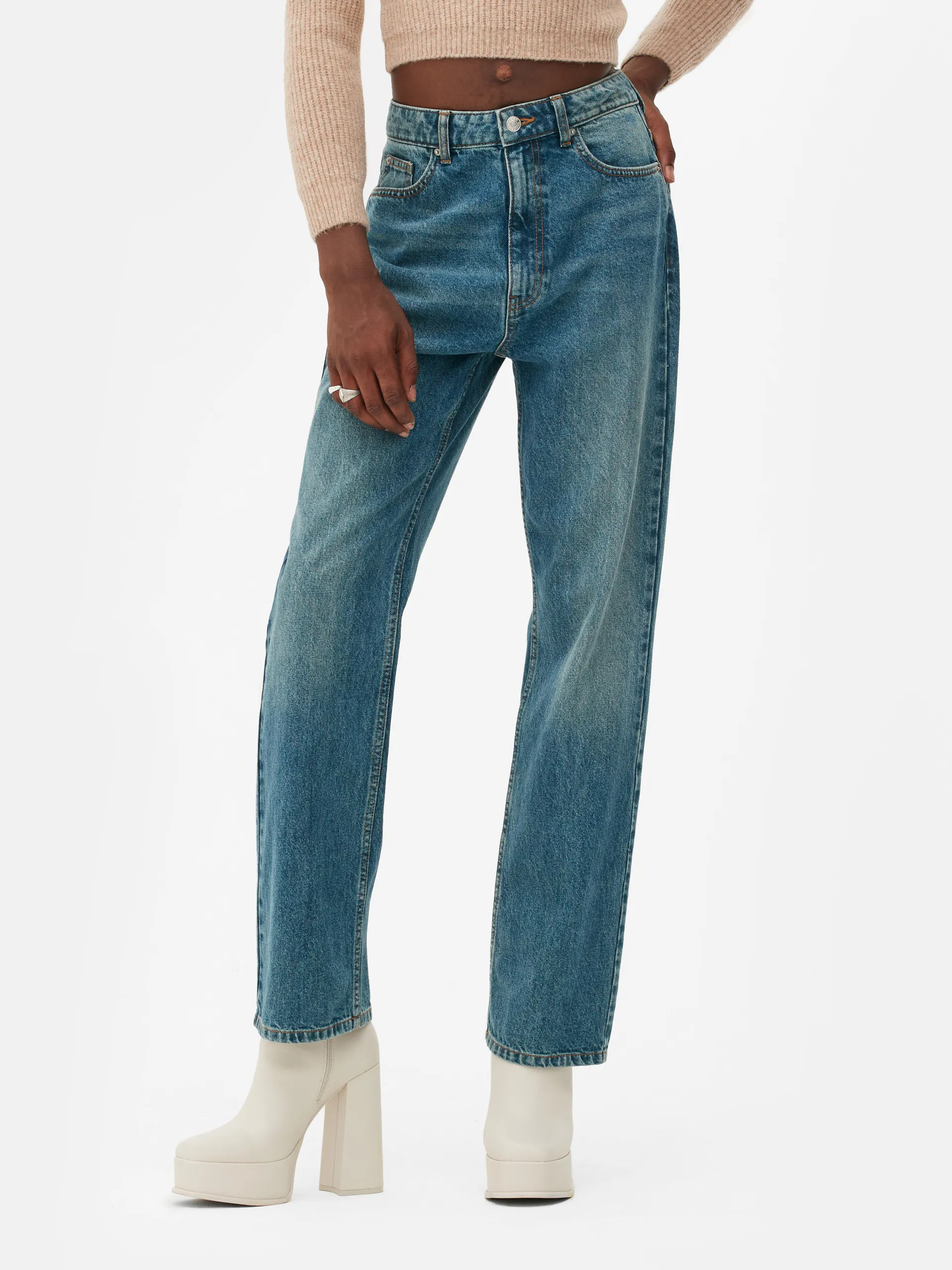 Jeans a gamba dritta stonewash Rita Ora