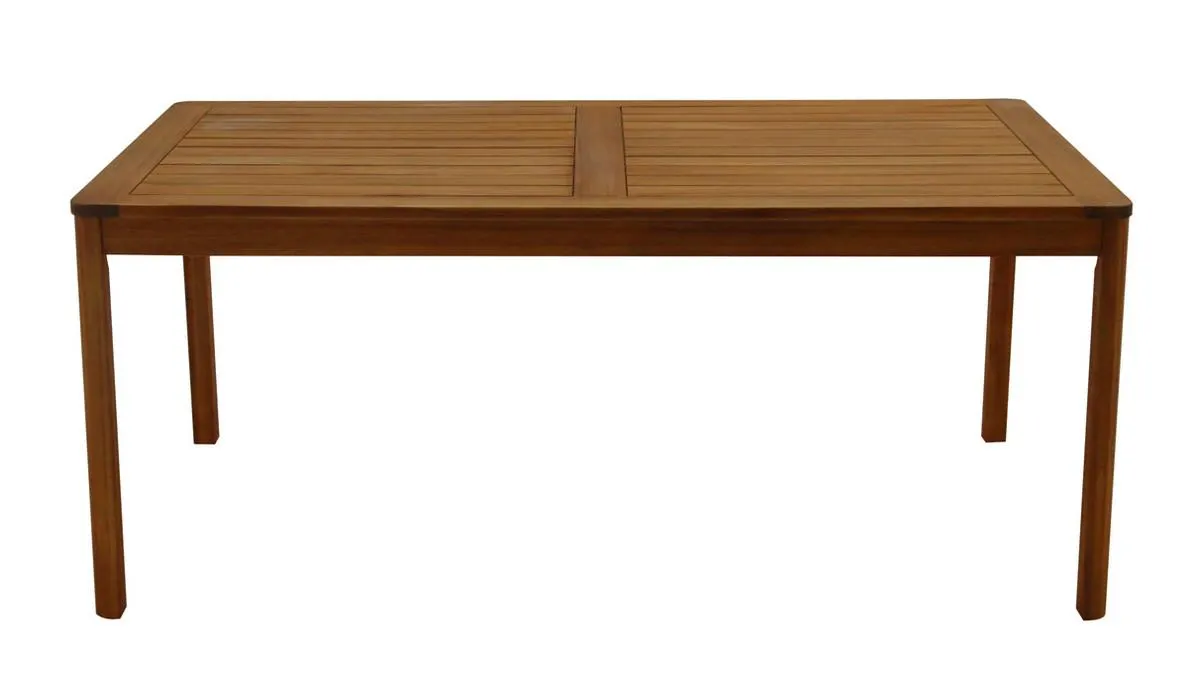 Mesa de jardín rectangular de madera maciza 180 cm AKIS